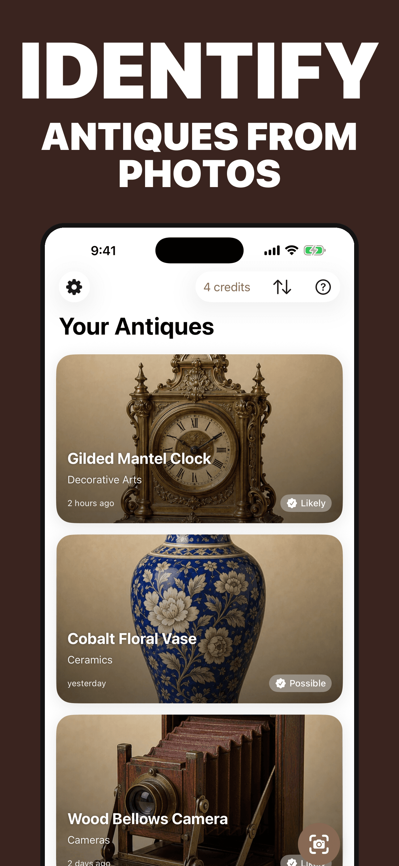 Antikr antique collection with a likely gilded mantel clock match on iPhone