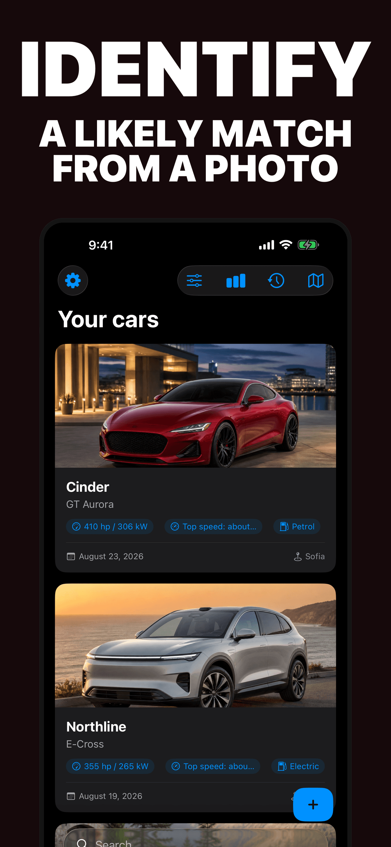 Car Identifier likely make and model match from a photo on iPhone
