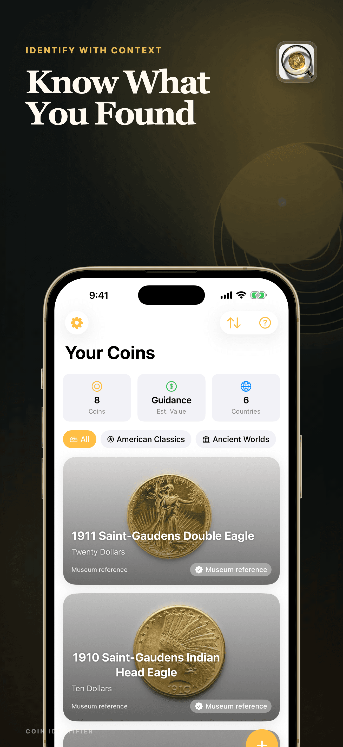 Coin Identifier likely coin match on iPhone