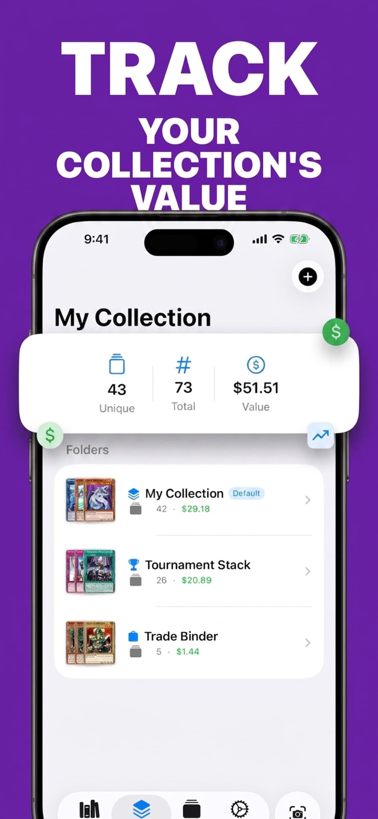 DuelSnap collection value tracker on iPhone