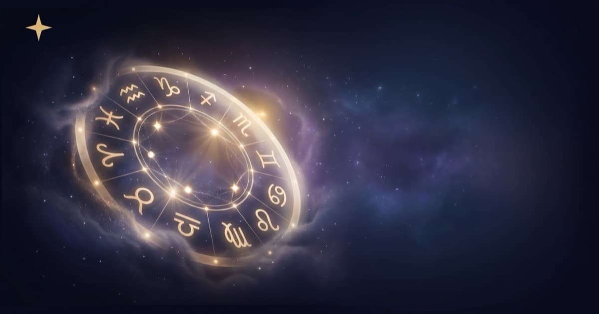 The Astro Diary illuminated natal chart against a night sky